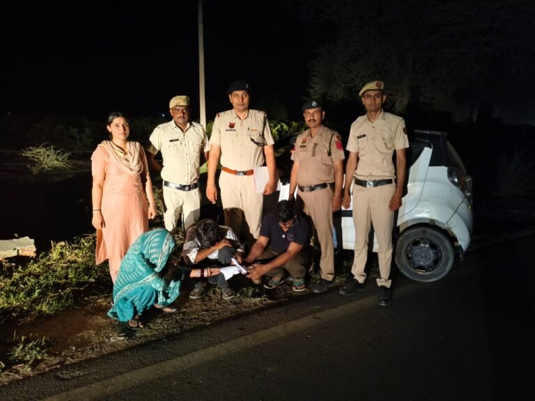चौकी चौटाला पुलिस ने 8.69 ग्राम हेरोइन  चिट्टा, कार व महिला सहित तीन को काबू कर भेजा जेल